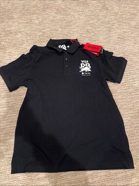 HUGO Black Polo with White Visa & RB Logo